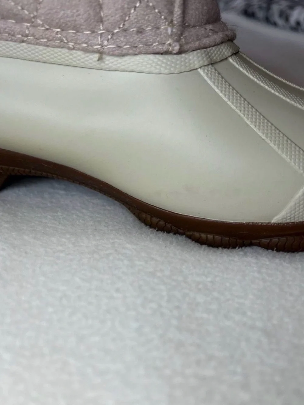 Sperry Women's Quilted Light Pink and Cream Duck Boots
